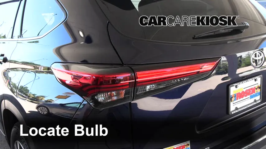 2021 Toyota Highlander XLE 3.5L V6 Éclairage Feux de position arrière (remplacer ampoule)